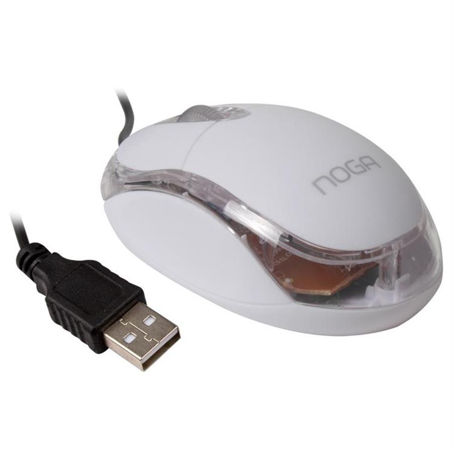 Mouse cableado Noga NG-611U USB 1000 DPI con led Blanco