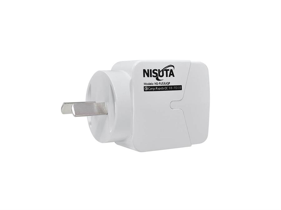 Cargador Nisuta 1 puerto USB Y 1 PD Port carga rápida cable USB C 1m