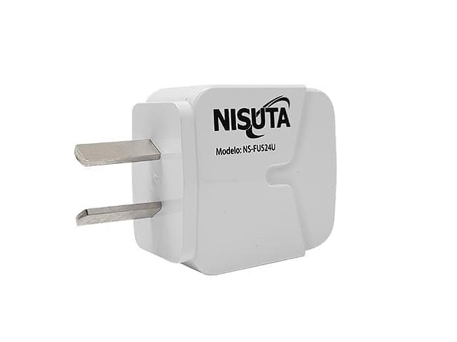 Cargador de celular Nisuta 2 puertos USB 2.4A + cable Micro USB 1m