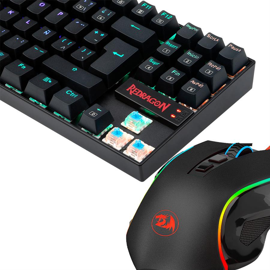 Kit Gamer Redragon teclado y mouse K552RGB-BA 2en1 Negro