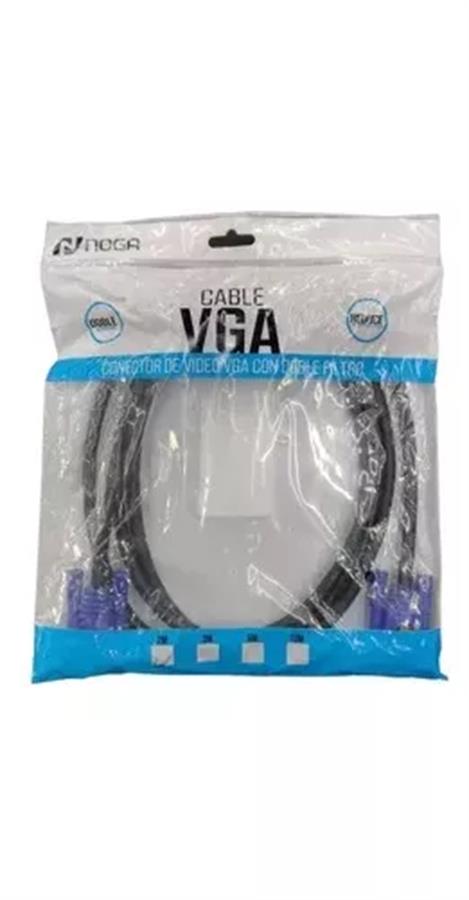 Cable VGA A VGA M/M 1.8mts para Proyector Video 15 Pines Noga