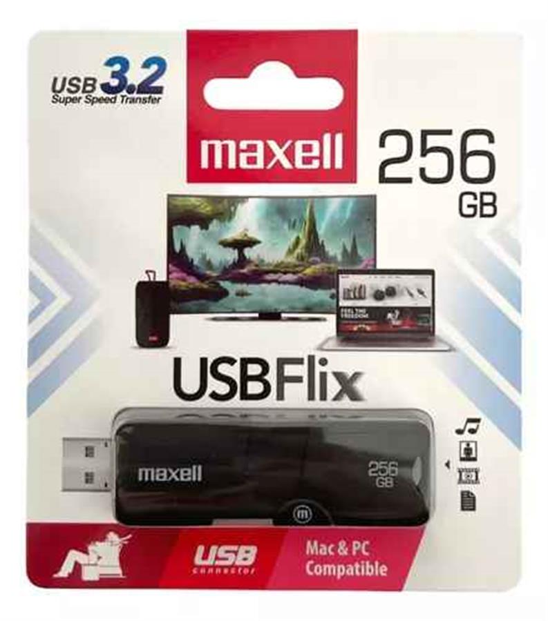 Pendrive Usb 3.0 Maxell 256gb Flix Retráctil Memoria USB