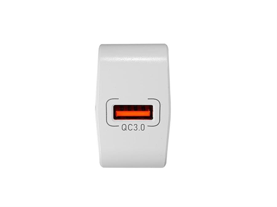 Cargador Rápido Nisuta con 1 puerto USB QC3.0 + Cable iphone 1m